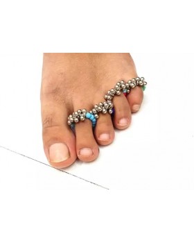 Vibrant Multi-Color Toe Rings Set with Ghungroo (Set of 4)